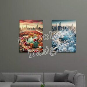 Seasons of Central Park: Autumn & Winter 18x24 Prints Central Park Wall Art Set